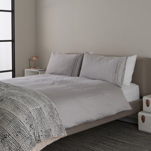 <a href="https://fave.co/2YTM52G" target="_blank" rel="noopener noreferrer">Pintuck Grey Kingsize Duvet Cover,</a> was £90, now £67.50 (25% off) 