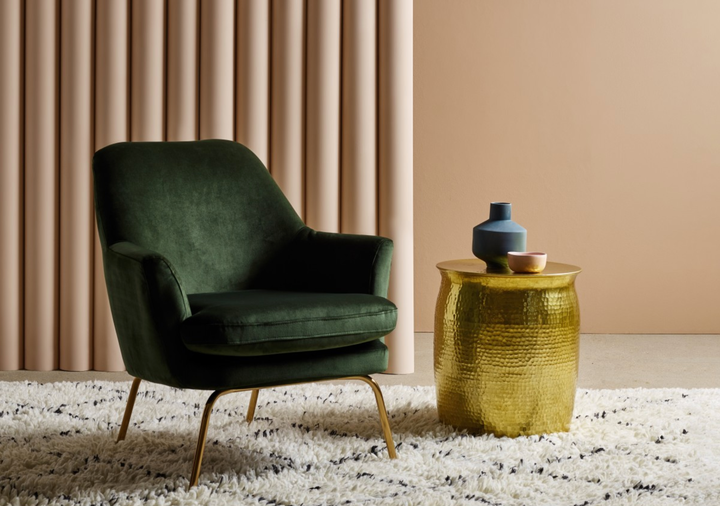 <a href="https://fave.co/2Pt5p3y" target="_blank" rel="noopener noreferrer">Celine Vienna Velvet Green Armchair, </a>was £225, now £180 (20% off) 