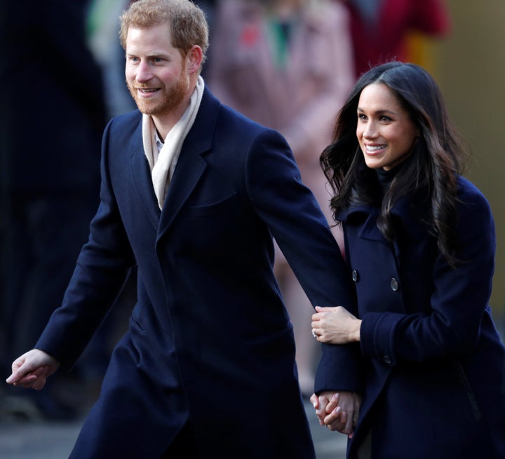 Prince Harry and his then-fiancee Meghan Markle arrive at an event in Nottingham on Dec. 1, 2017.