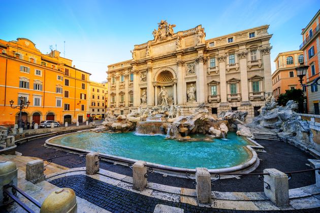The Trevi Fountain, Rome, Italy, in the morning