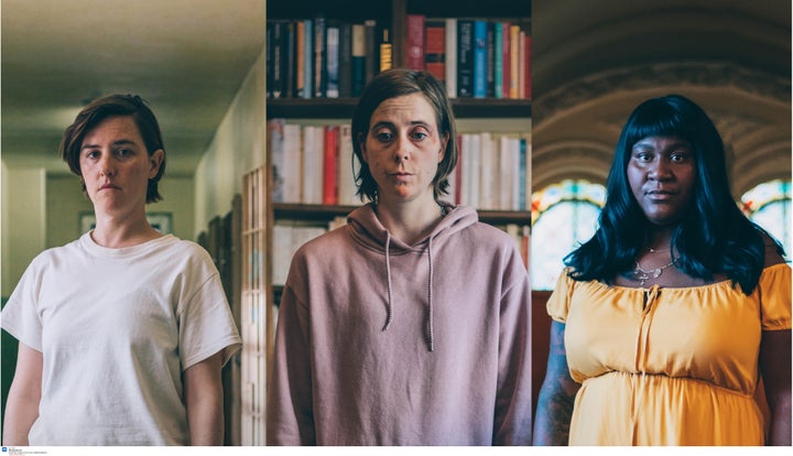 Florence Longpré, Ève Landry et Mélissa Bédard dans <i>M'entends-tu?</i>