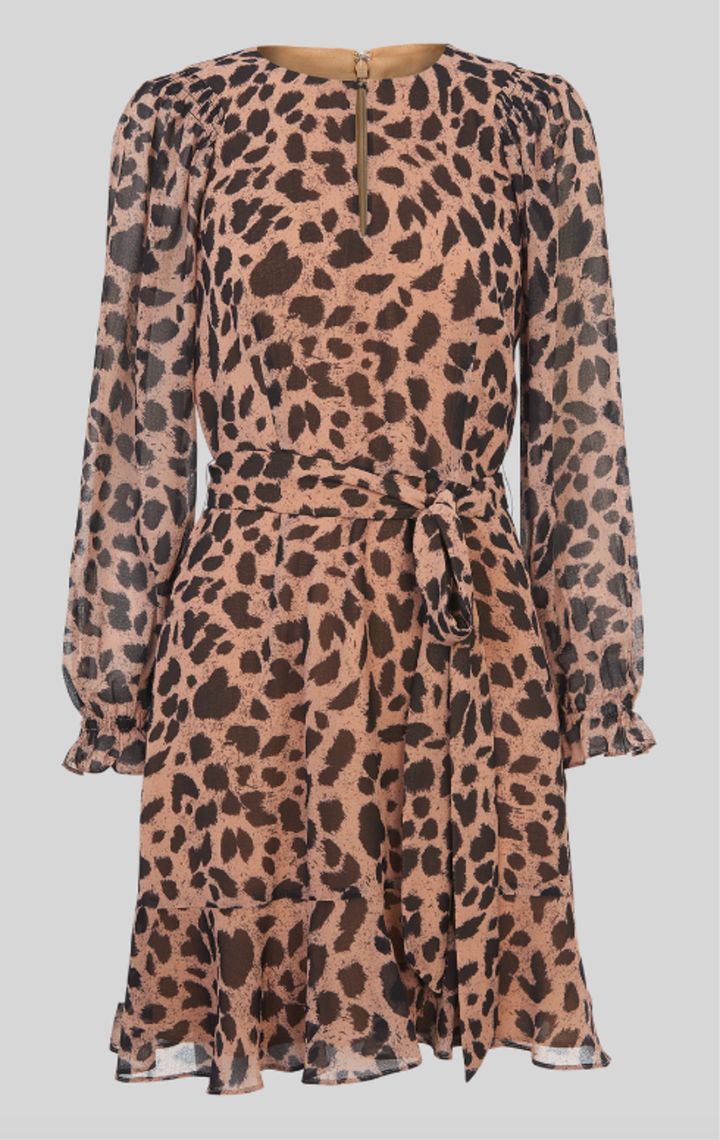 Brushed Cheetah Flippy Dress, Whistles, £99 