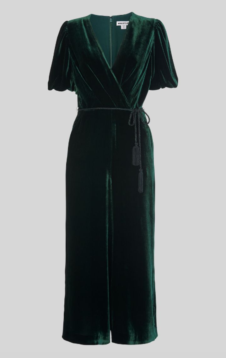 Layla Silk Velvet Jumpsuit, Whistles, £159