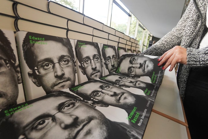 Copies of Edward Snowden's book "Permanent Record: My Story" are seen at a bookstore. A federal judge ruled Tuesday that the government is entitled to collect all proceeds from his book.