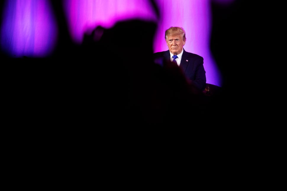 President Donald Trump speaks at the Values Voter Summit in Washington on Oct. 12.