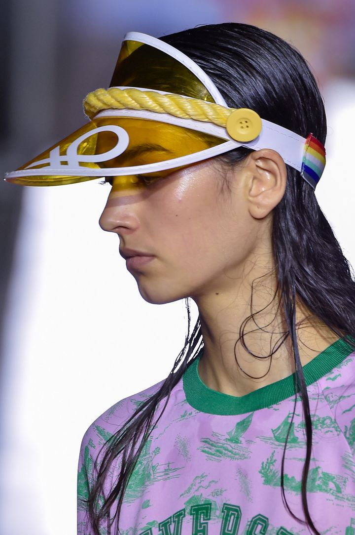 A model at the Benetton show during Milan Fashion Week on Sept. 17.