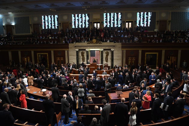 US Speaker of the House Nancy Pelosi presides over Resolution 755, Articles of Impeachment Against President...