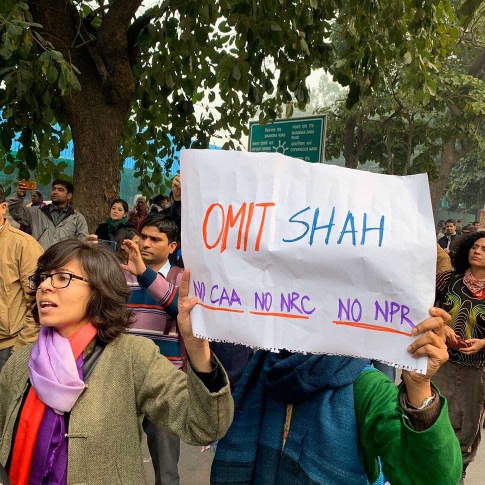 Demonstrators gathered across Delhi to protest the controversial citizenship amendment act on December 19 at Jantar Mantar.
