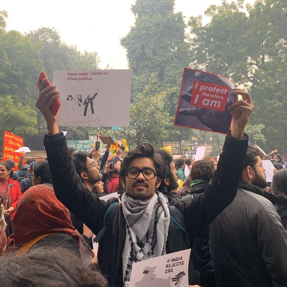 Demonstrators gathered across Delhi to protest the controversial citizenship amendment act on December 19 at Jantar Mantar.