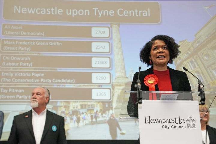 The Labour Party's Chi Onwurah after winning Newcastle Upon Tyne Central at the 2019 General Election.