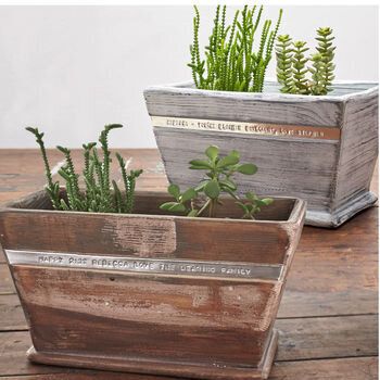 Personalised Wooden Pot Planter, Warner’s End, Not On The High Street, £22.99