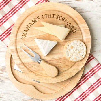 <a href="https://fave.co/36ILL9v" target="_blank" rel="noopener noreferrer">Personalised Premium Quality Cheese Board Set, Not On The High Street,</a> £34 