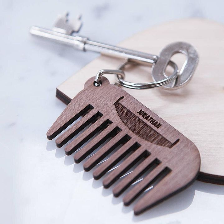 Personalised Wood Cutters Beard Comb, Etsy, £12 