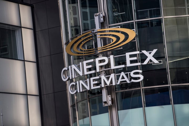 A Cineplex movie theatre is seen here in midtown Toronto on Dec. 16, 2019. The cinema chain represents 75 per cent of movie theatres in Canada. 