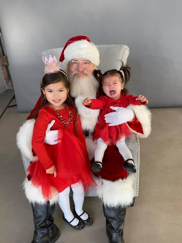 "She ran up to every stranger to pick her up, so we figured Santa would be a cakewalk ... yep nope."