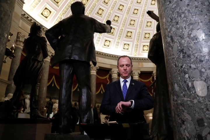 House Intelligence Committee Chairman Adam Schiff (D-Calif.) on Wednesday after the House of Representatives voted to impeach President Donald Trump for abuse of power and obstructing Congress.