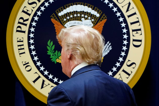 U.S. President Donald Trump departs after attending the 