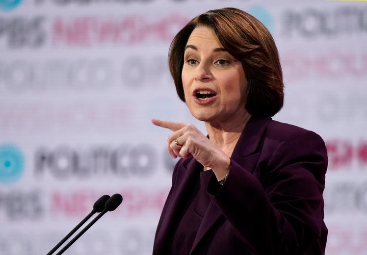 Sen. Amy Klobuchar criticizes Pete Buttigieg's experience at the Los Angeles debate Thursday.