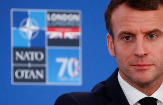 France's President Emmanuel Macron holds a news conference at the end of the NATO summit in Watford, Britain, December 4, 2019. REUTERS/Christian Hartmann