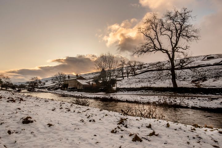 Snowy conditions near Deepdale in the Yorkshire Dales National Park 