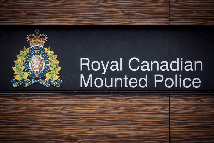 The RCMP logo is seen here in Surrey, B.C., on April 13, 2018. 