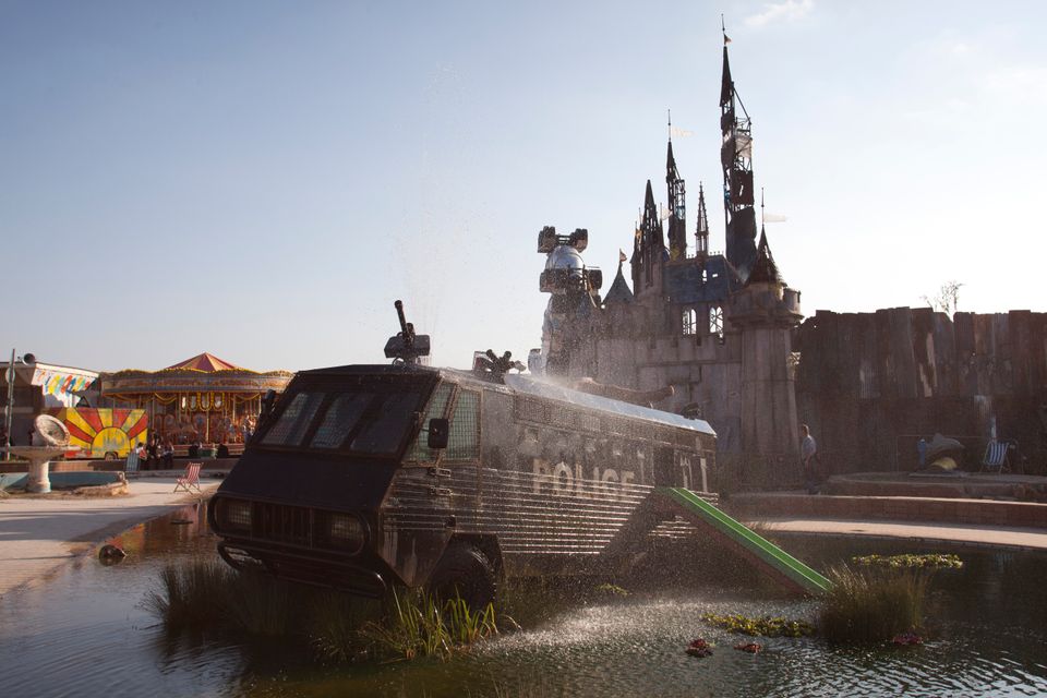 The disused Tropicana Lido on Weston-super-Mare's pier was transformed into a Disneyland parody in 2015. 