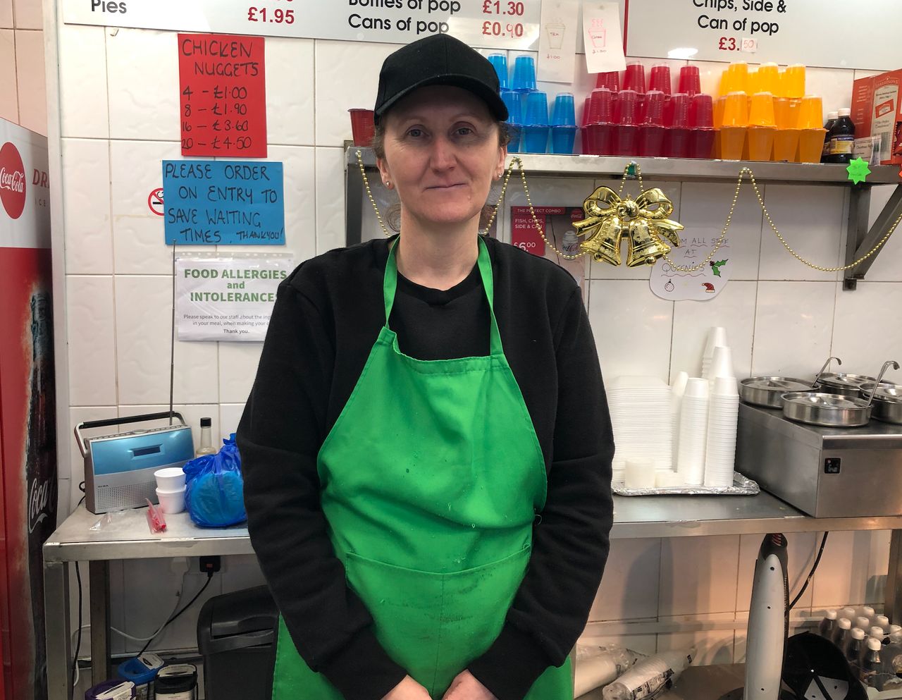 Susan Allen who works at Queenies Chippy and the local shop in Shiregreen, Sheffield