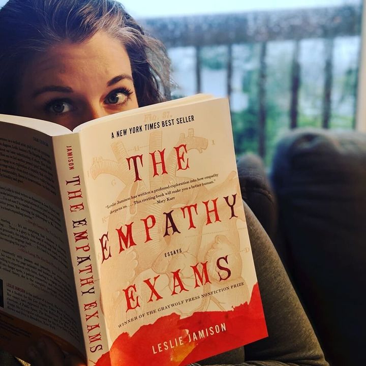 Natalie LaFrance Slack with one of the boks she read in 2019.