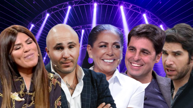 Isa Pi, Kiko Rivera, Isabel Pantoja, Fran Rivera y Cayetano Rivera.