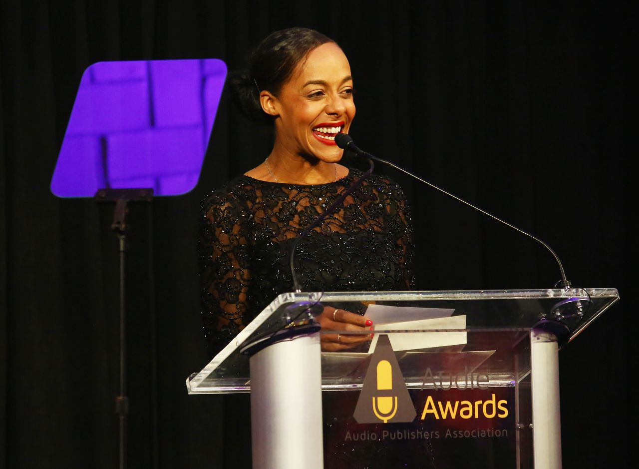 NEW YORK, NY - MARCH 04: Lisa Lucas speaks onstage as Tan France hosts the 2019 Audie Awards at Gustavino's on March 4, 2019 in New York City. (Photo by Astrid Stawiarz/Getty Images for the Audio Publisher Association)