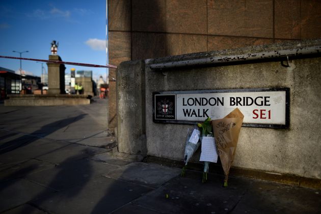 Floral tributes left near the scene of the incident. 