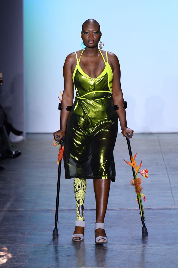 Mama Cax on the runway during New York Fashion Week in February