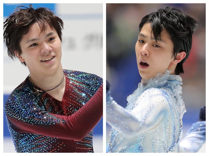 宇野昌磨選手（左）と羽生結弦選手（右）