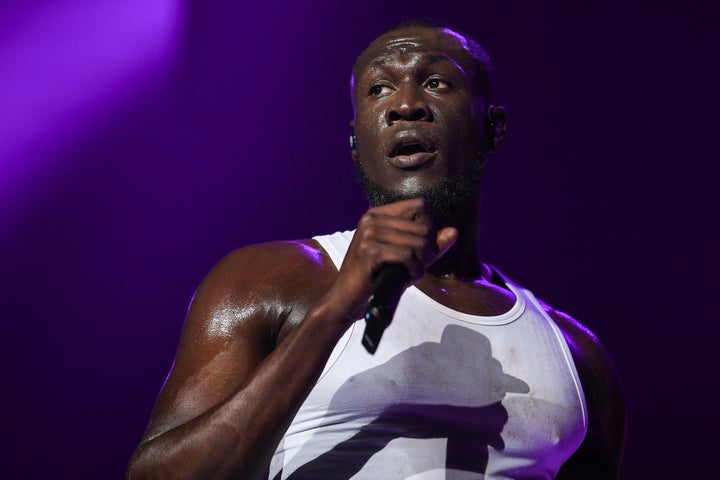 Stormzy on stage during day one of Capital's Jingle Bell Ball 2019 with Seat at the O2 Arena, London. Picture credit should read: Scott Garfitt/EMPICS Entertainment