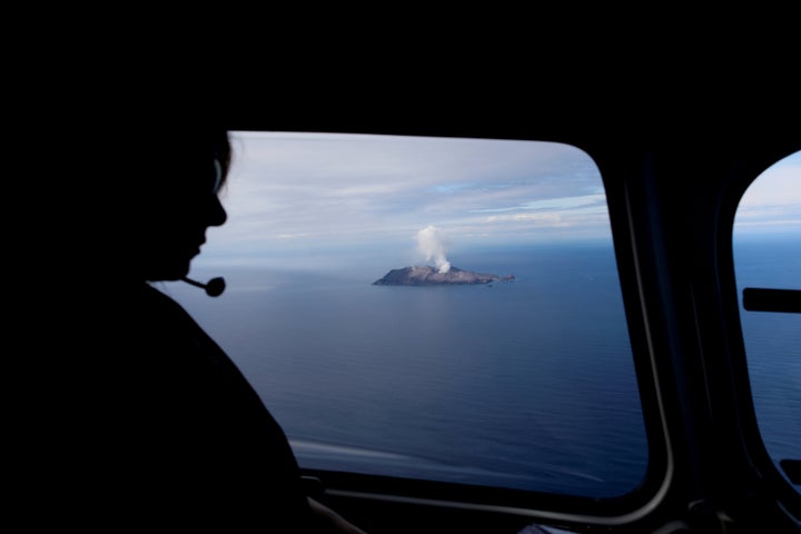 An aerial view of the Whakaari, also known as White Island volcano, in New Zealand, December 12, 2019. REUTERS/Jorge Silva&nb