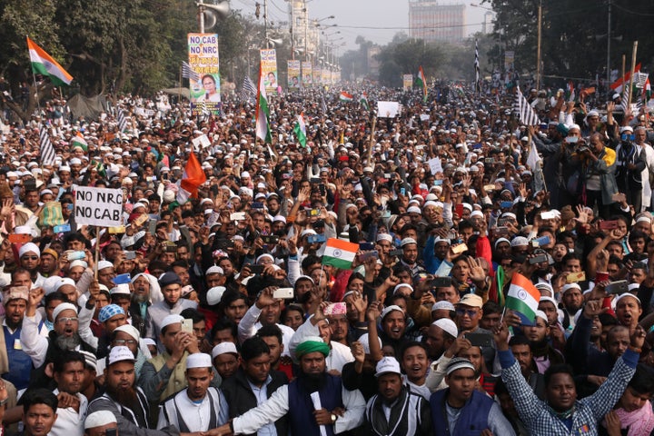 A protest in Kolkata on 22 December, 2019.