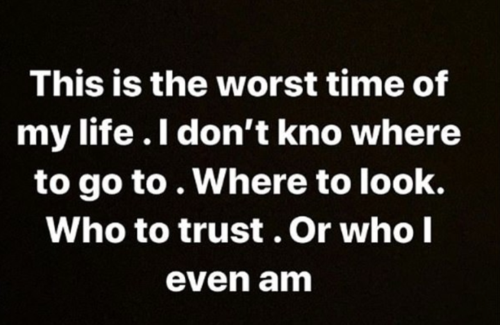 The message Caroline uploaded to her Instagram Story.