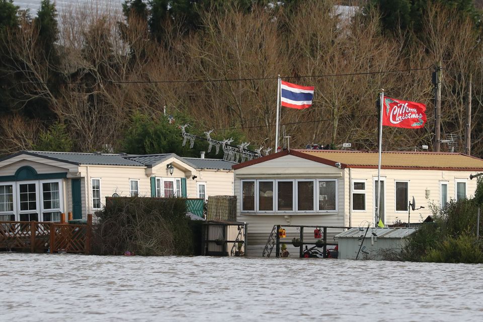 Floodwater at Little Venice Caravan Park in Yalding.