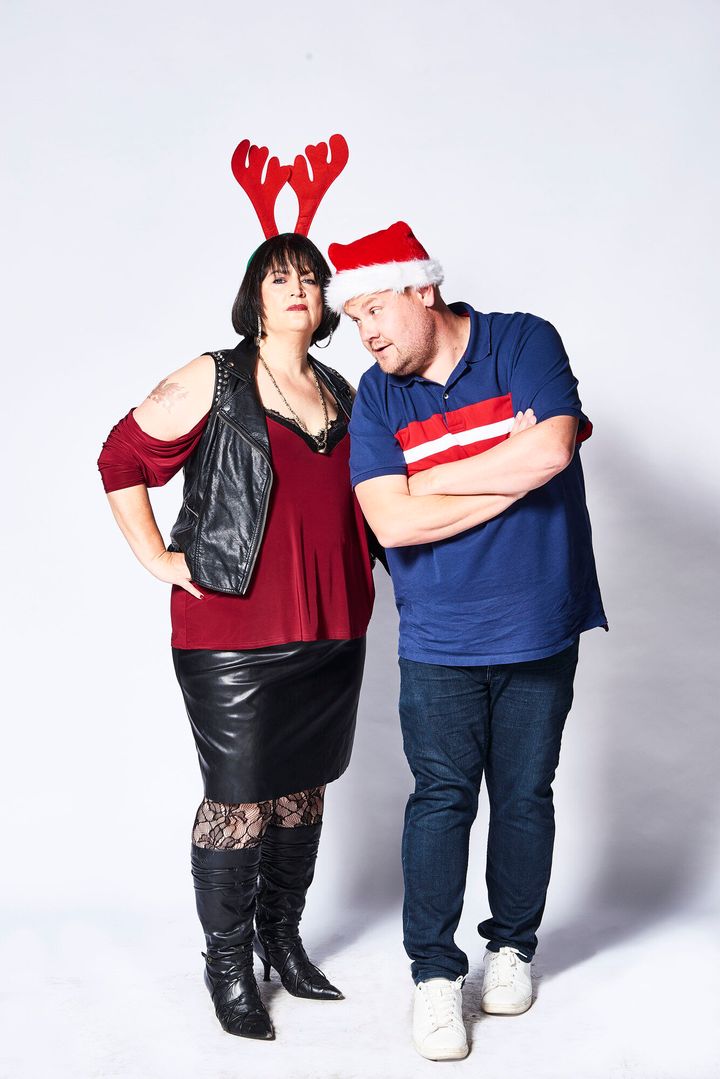 Ruth Jones and James Corden as Nessa and Smithy