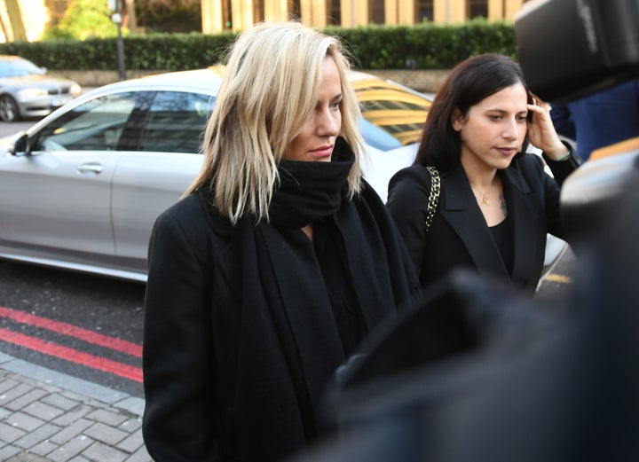 TV presenter Caroline Flack arrives at Highbury Corner Magistrates' Court charged with assault.