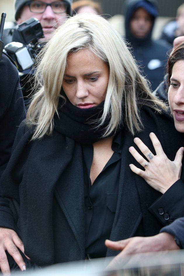 Caroline Flack leaving court