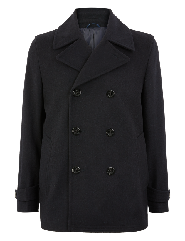 Wool Rich Double Breasted Peacoat