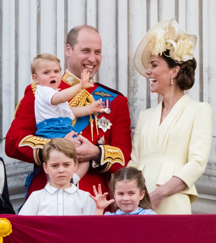 The Duke and Duchess of Cambridge with their three children, Prince George, Princess Charlotte, and Prince Louis. 