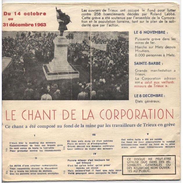 La chanson des mineurs, enregistrÃ©e en soutien aux grÃ©vistes de Trieux Ã  NoÃ«l 1963, restÃ©s 79 jours dans...