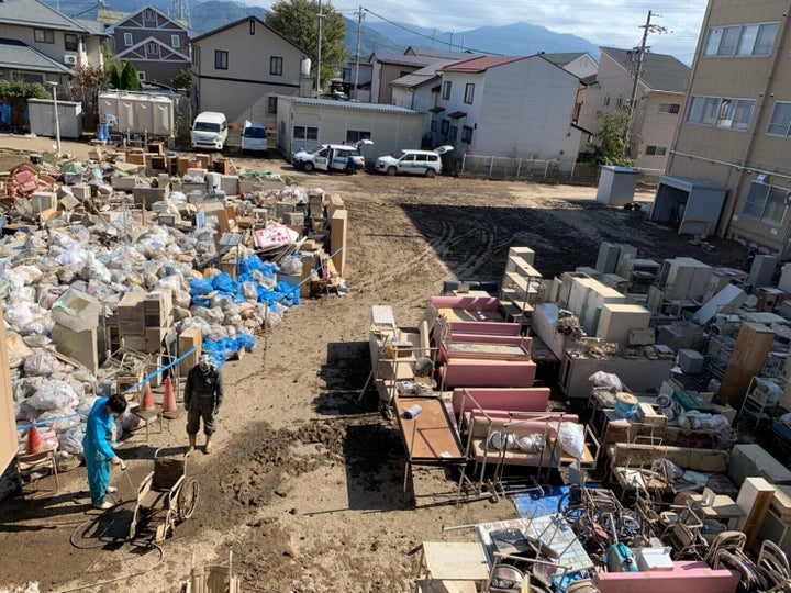 台風19号で被災した長野県での支援活動＝シビックフォース提供