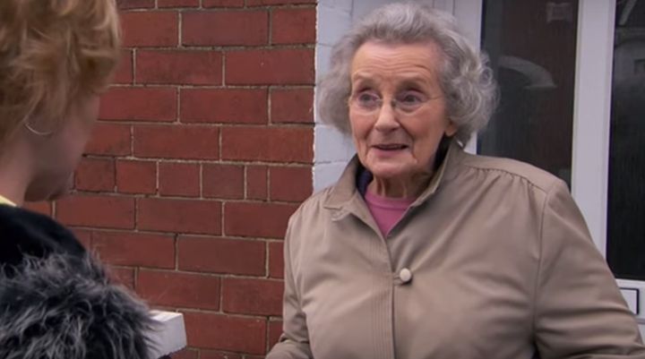 Margaret John as Doris in the very first episode of Gavin & Stacey