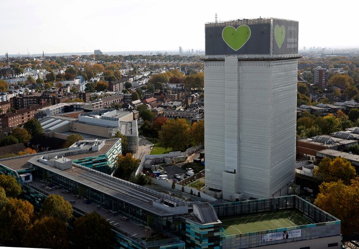 The Grenfell Tower in London, Wednesday, Oct. 30, 2019.