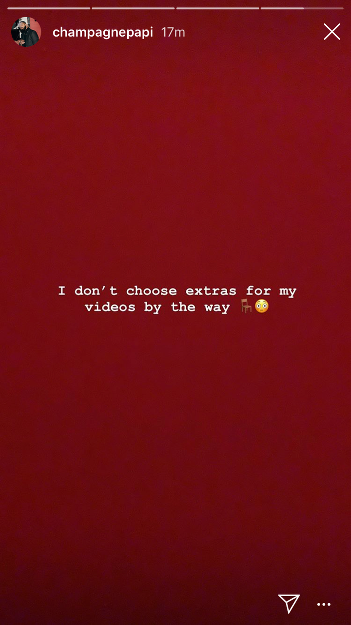 Drake posted this response on his Instagram story on Dec. 24, 2019.