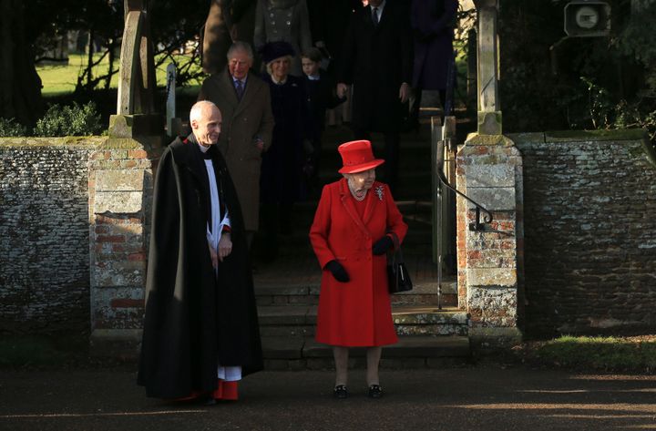 The Queen attended, though Prince Philip, who was discharged from hospital on Christmas eve, did not 