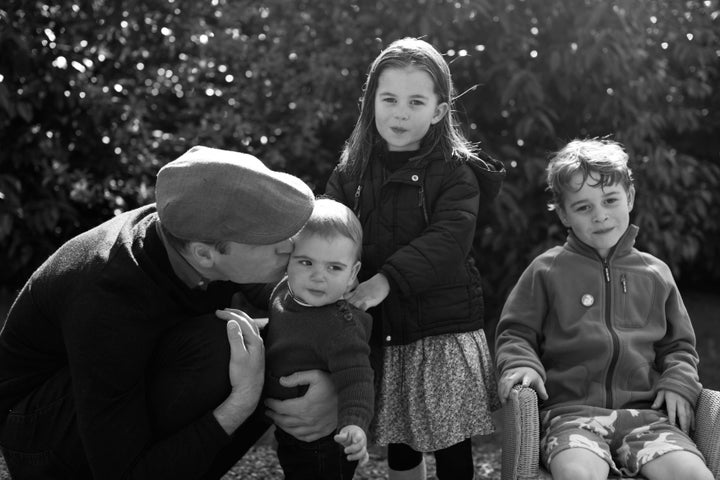 An undated photo issued by Kensington Palace of Britain's Prince William, Duke of Cambridge, Prince Louis, Princess Charlotte and Prince George taken in Norfolk earlier this year by Catherine, Duchess of Cambridge, obtained on Dec. 25, 2019.